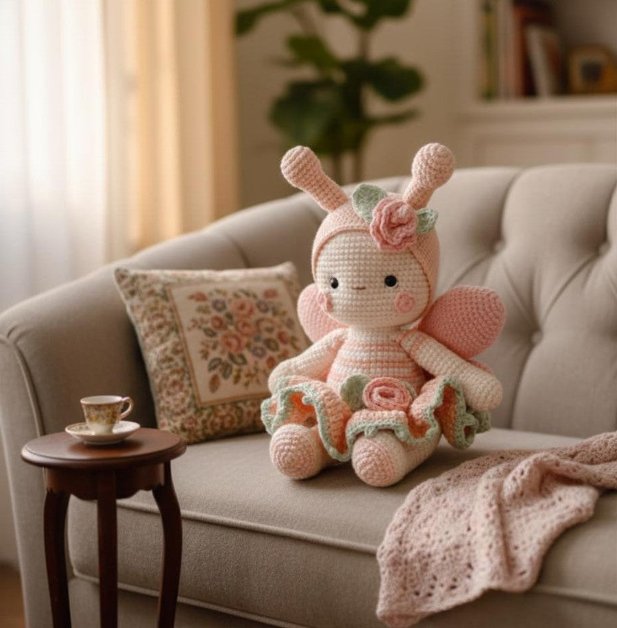 Peluche Papillon au Crochet Fait Main